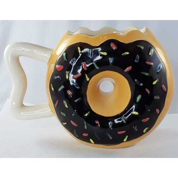 Donut Chocolate Frosted Sprinkled Coffee Mug Big Mouth Toys Cup - Picture 1 of 9